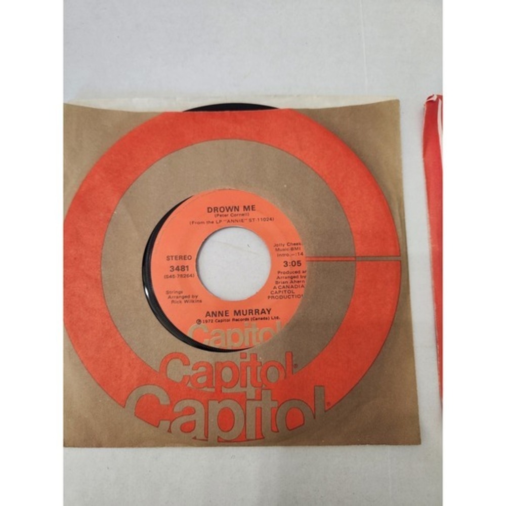 Anne Murray Glen Campbell 45 RPM Vinyl Records Drown Me Gentle‎ On My Mind